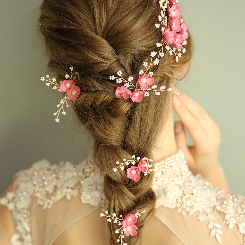 handmade bridal hairpin and hair clip set