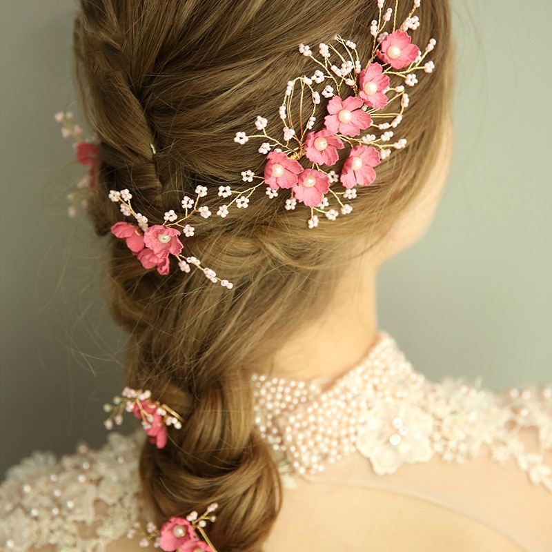 handmade bridal hairpin and hair clip set