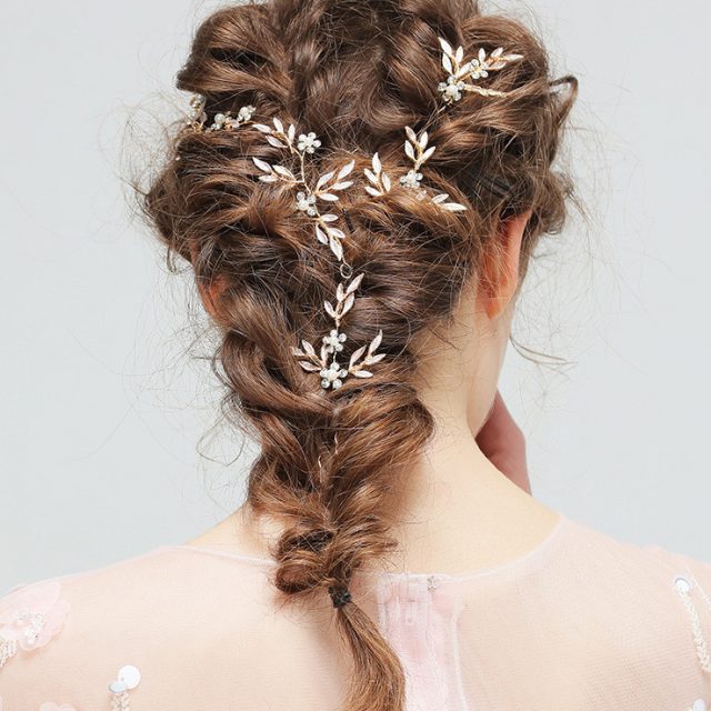 Bridal Hair style - The Bohemian - mono braid - Handmade Bridal Headpiece and Hairpins