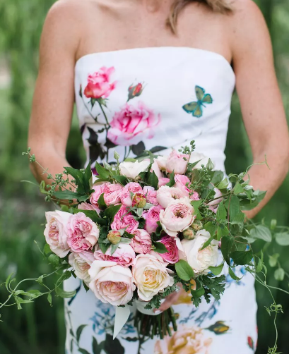 Bridal Hair style - The mono braid - and Stunning Spring Wedding Bouquets  Credit Jesse Leake 